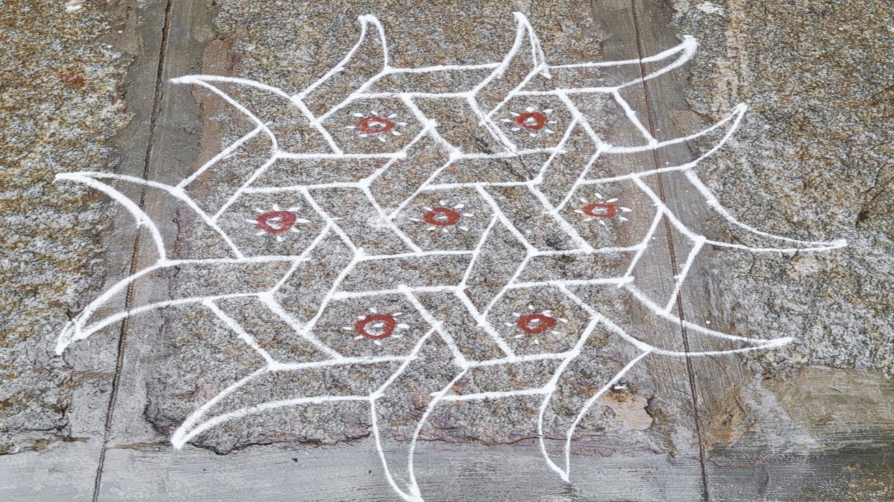 Rangoli Kolam - 11*6 Daily  Kolam Collection | Easy & Attractive! 🌸