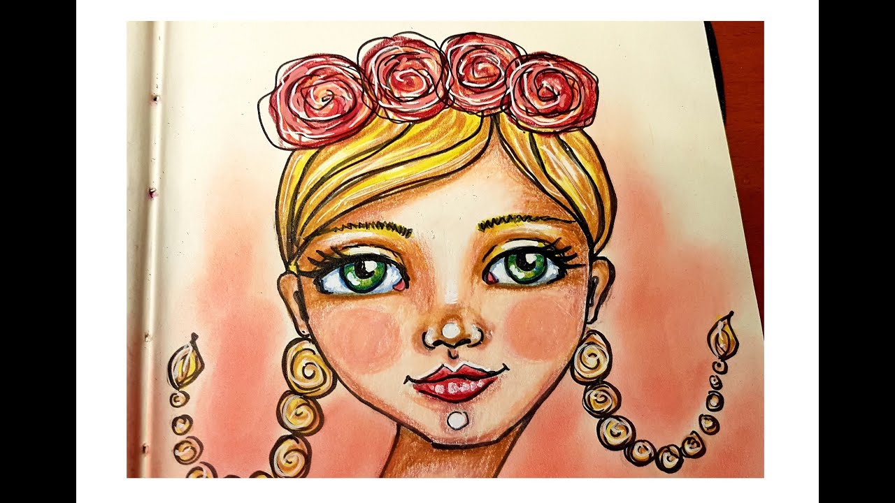 ❤️ How to draw & shade a Cute Whimsical face with Colored Pencils  - #29faces