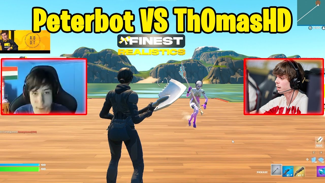 Peterbot VS Th0masHD 1v1 TOXIC Realistic PvP! #fortnite