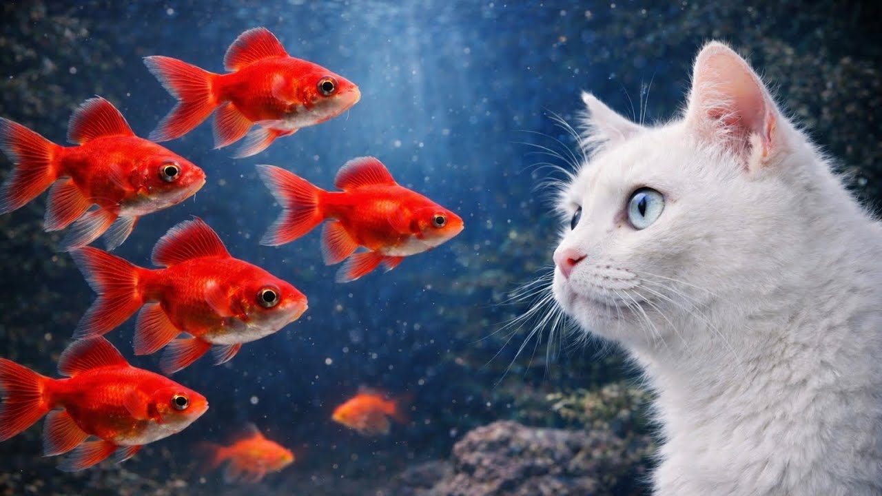 Cat TV Aquarium for Cats to Watch (4K, No Music)