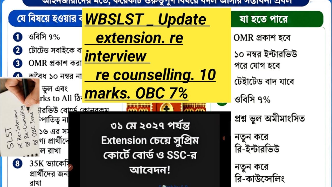 Slst update// Slst obc 7%// Slst verification// slst 11-12 counselling//Slst interview//wbslst//psc 