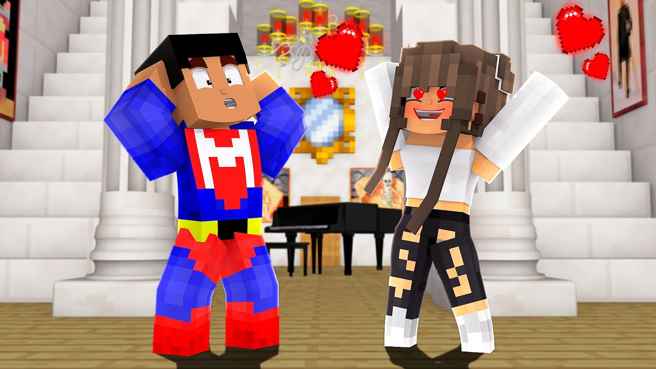 MI NOVIA ME ENSEÑA SU MANSIÓN DE LUJO EN MINECRAFT TROLL 😍