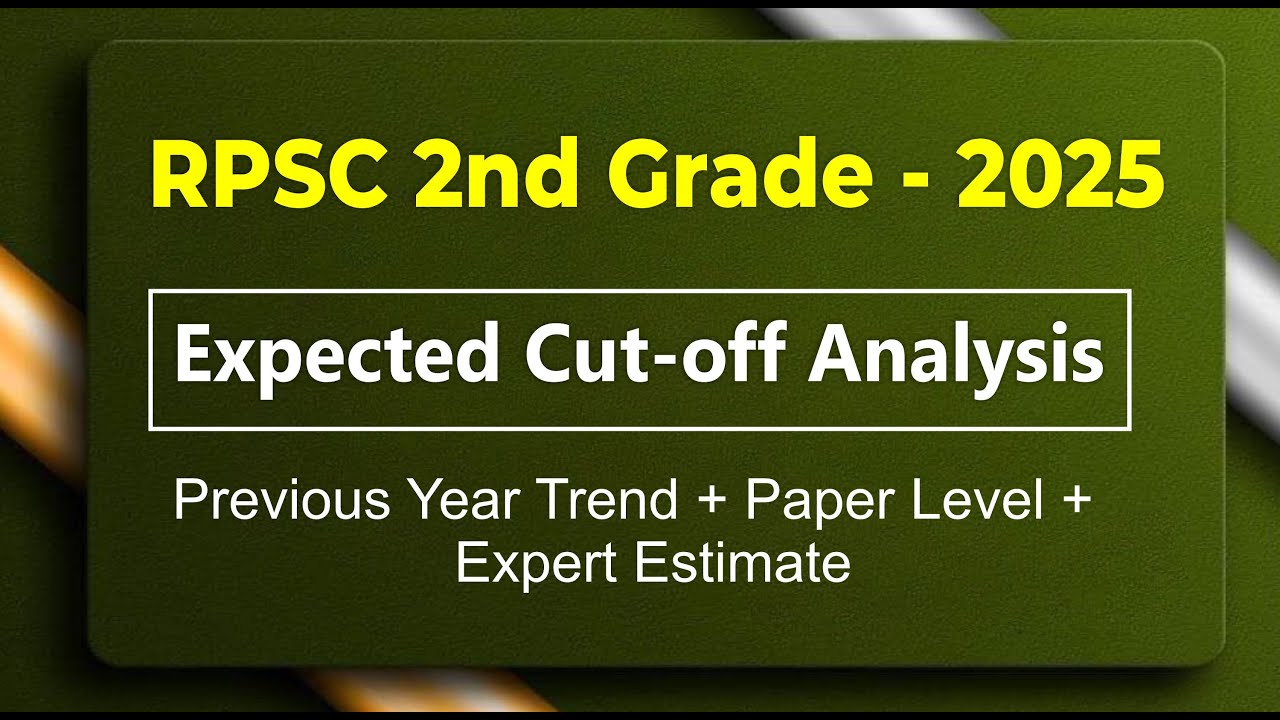 RPSC 2nd Grade Maths 2025 | Expected Cutoff Analysis 🔥 | Category Wise Cutoff