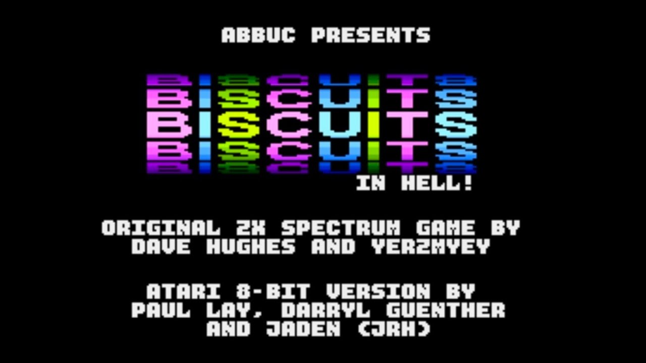 Biscuits in Hell! (2020) - A modern ZX Spectrum game for Atari 8-bit!