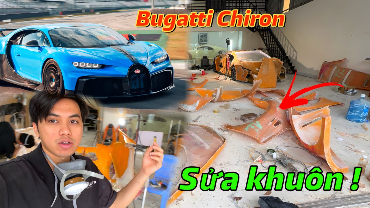 Căng ! Bề mặt khuôn hỏng, sửa khuôn cho siêu xe Bugatti Chiron Pur Sports 