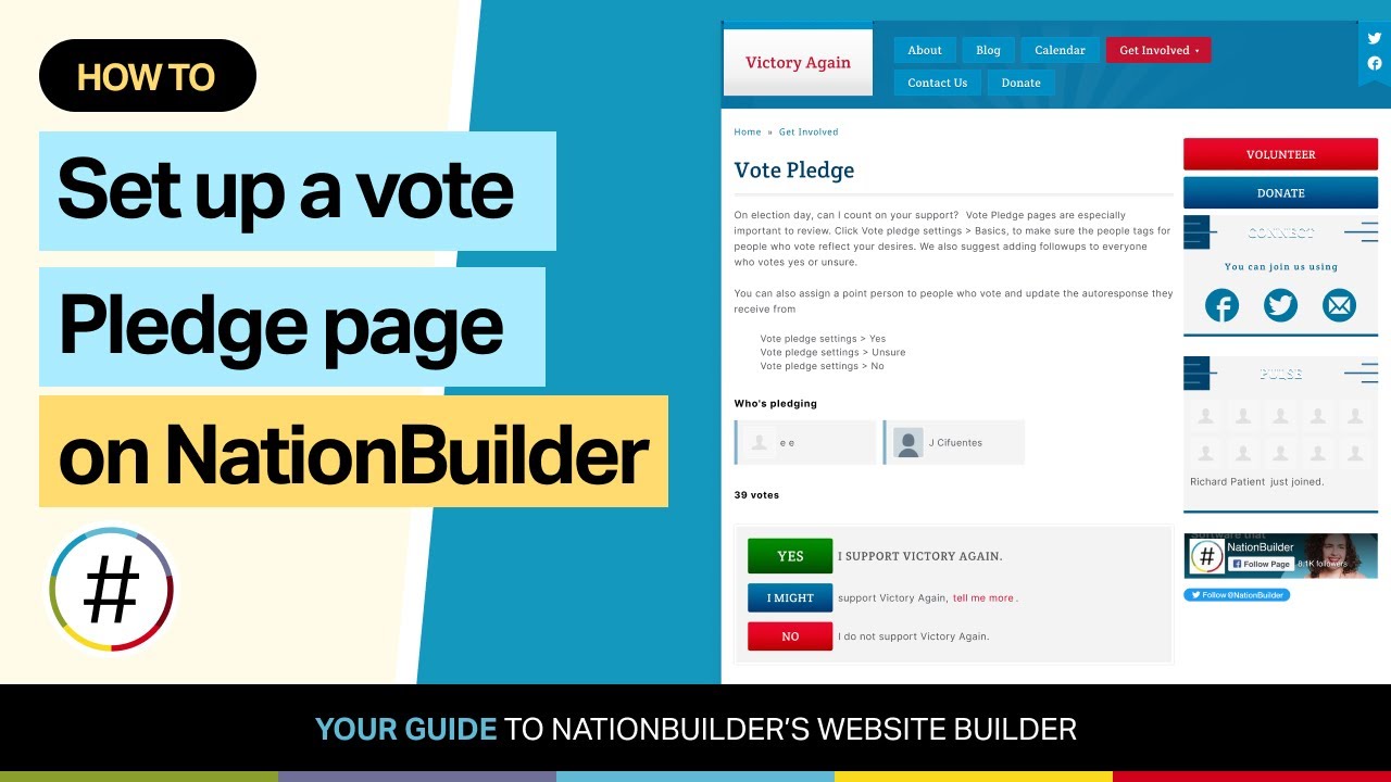 How to set up a vote pledge page on NationBuilder