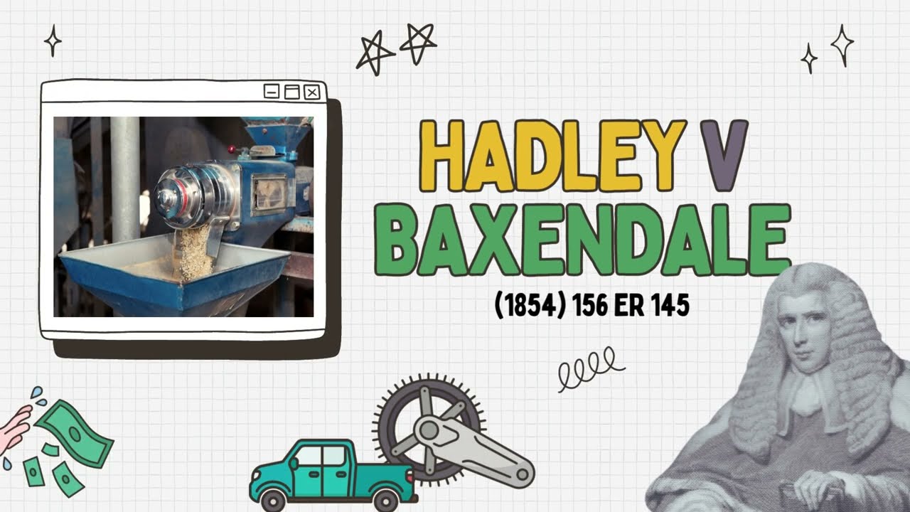 HADLEY v BAXENDALE (1854) | Remoteness | Damages | Contract Law