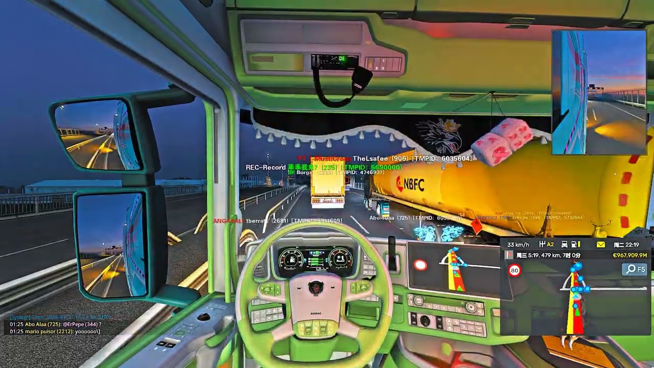 Euro Truck Simulator 2. A funny traffic accident on the small road between Calais and Duisburg.