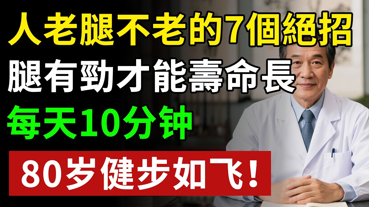 腿有勁才能壽命長，人老腿不老的7個絕招，每天10分钟，80岁健步如飞！！揭秘養生真相健康知識老年健康#健康知识 #健康飲食 #養老生活 #老年健康 #樂齡健康