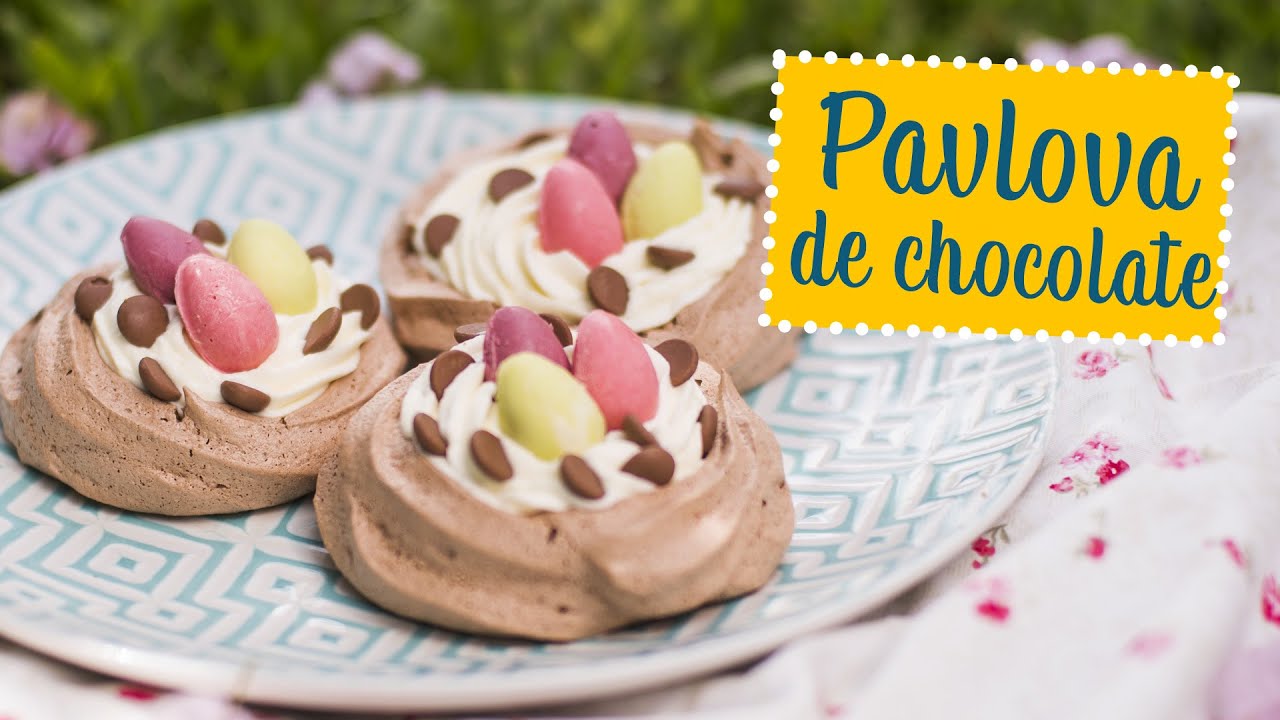 Mini pavlovas de chocolate - O Chef e a Chata