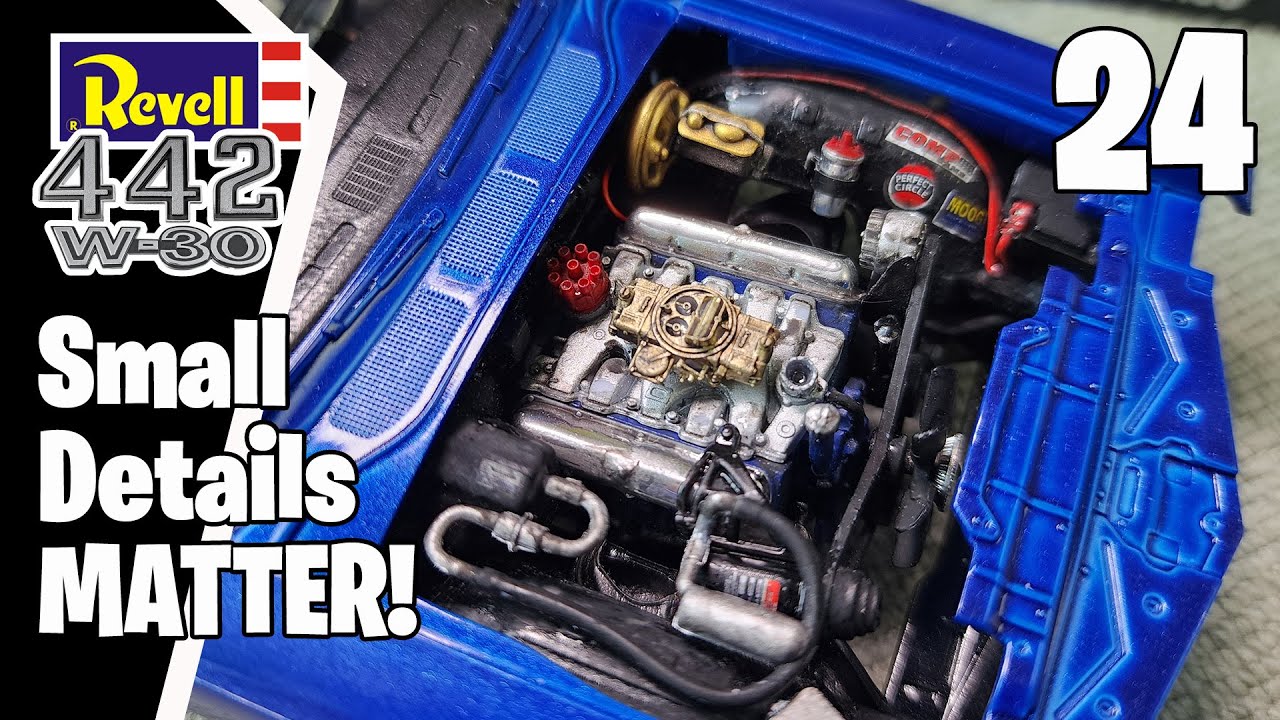 1971 Oldsmobile 442 Model Build: Episode 24 – Scratch-Built Air Shocks, Engine Wiring & Body Finish!