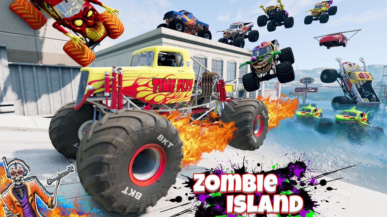 Monster Jam Zombie Island Compilation #34 | Racing, Freestyle, and High Speed Jumps