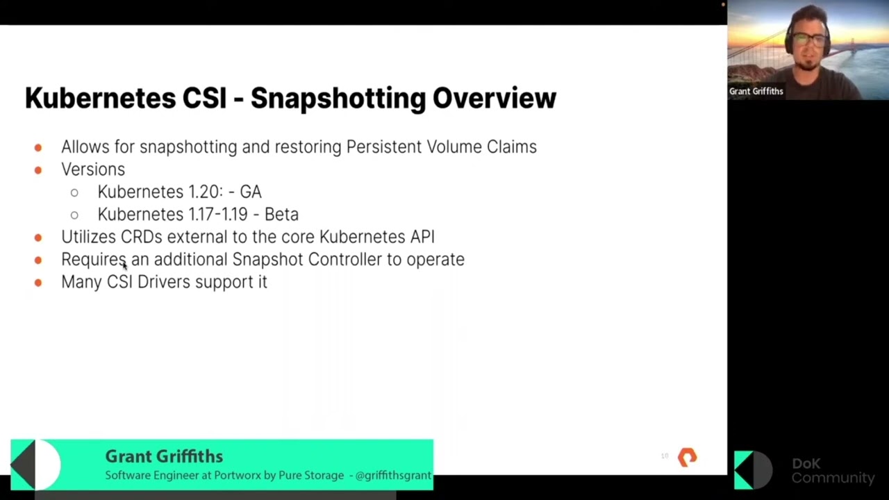 Protecting data with CSI Volume Snapshots on Kubernetes - Grant Griffiths (DoK Day EU 2022)