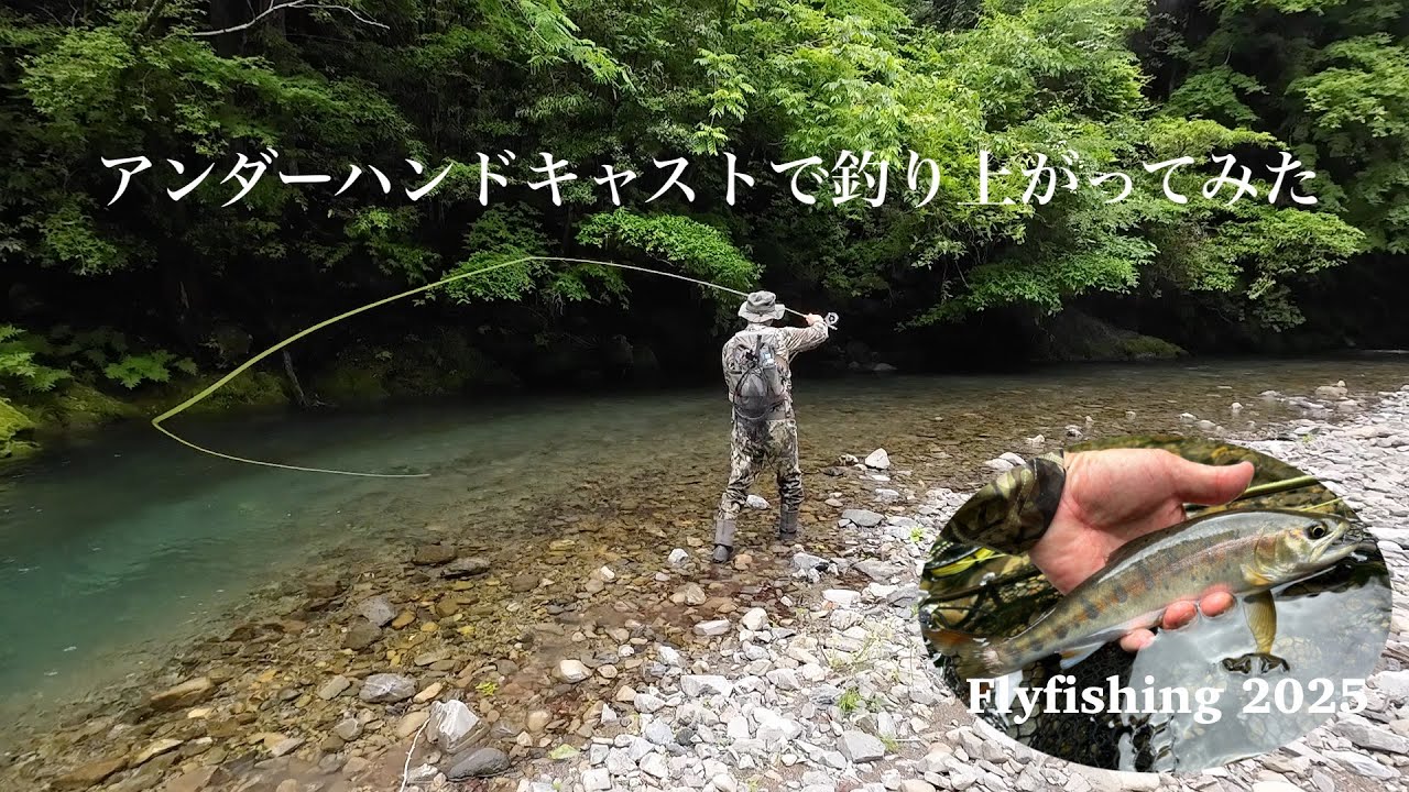 増水の渓流をアンダーハンドキャストで釣り上がり　フライフィッシング2025