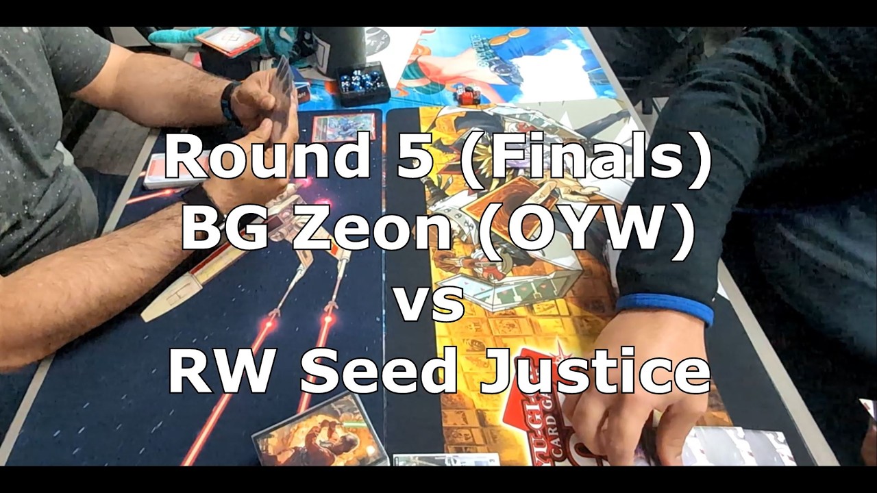 Матч BG Zeon (OYW) против RW Seed Justice, первый стол. (Финал 5-го раунда местного турнира Gundam)
