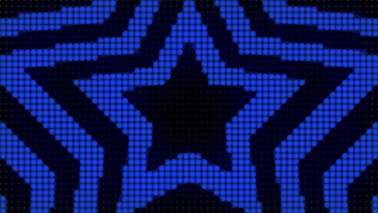 4K 1 Hour Blue Star Tunnel Y2K Colorful Aesthetic LED Lights Background Video Screensaver