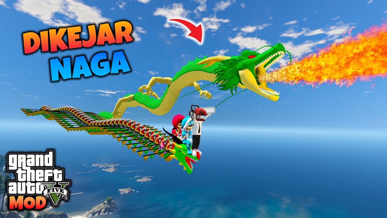 GTA 5 MOD BOBOIBOY KUASA 2 ICE DAN BLAZE DIKEJAR NAGA ASLI