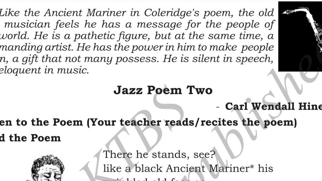 Jazz Poem Two Line by Line Explanation in Hindi SSLC Class 10