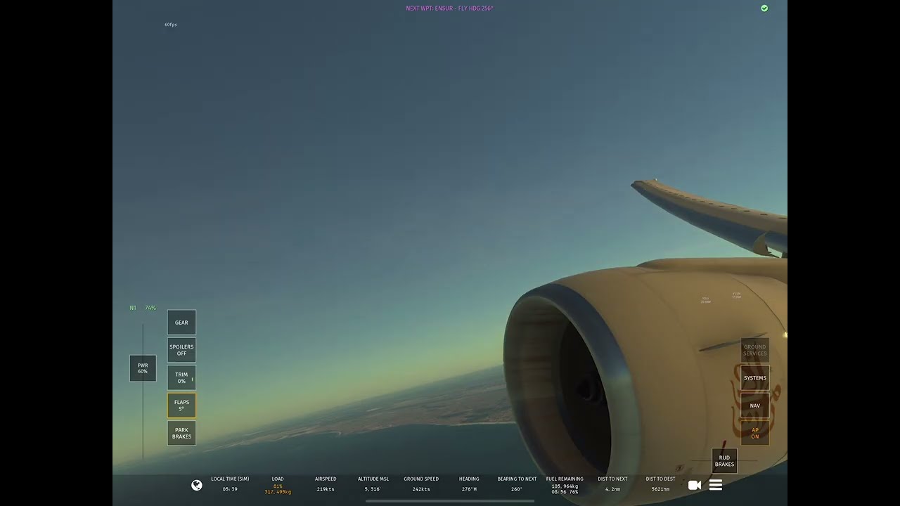 SkyCruise 14 | Emirates B777-300ER | Perth to Dubai | Dawn Window View Journey (11h59m 2K)