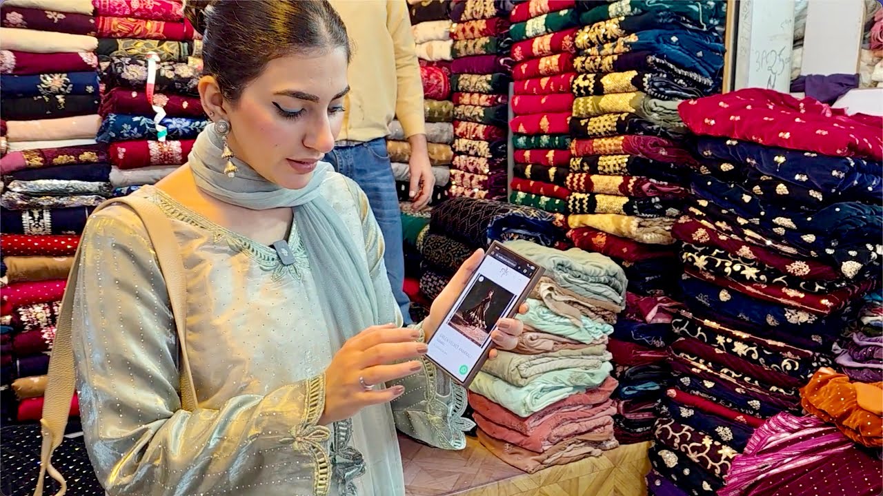 Recreating Viral Anarkali Frock worth 200k in just 10k challenge | Superior Quality Stone Velvet 🛍️