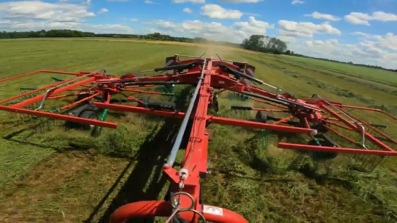 Grabienie i zbieranie balotów z 2 pokosu🍀John Deere 6120M / kverneland 9476C / krone combi pack 1500