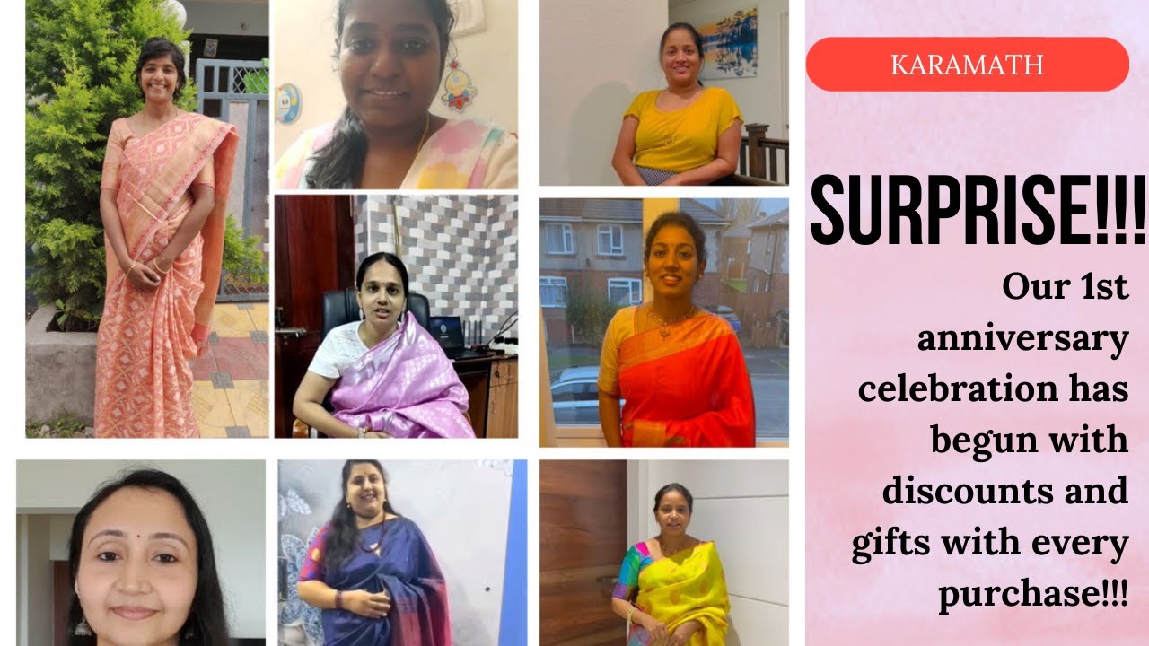 Online saree shopping  - Celebrating one year of Karamath!