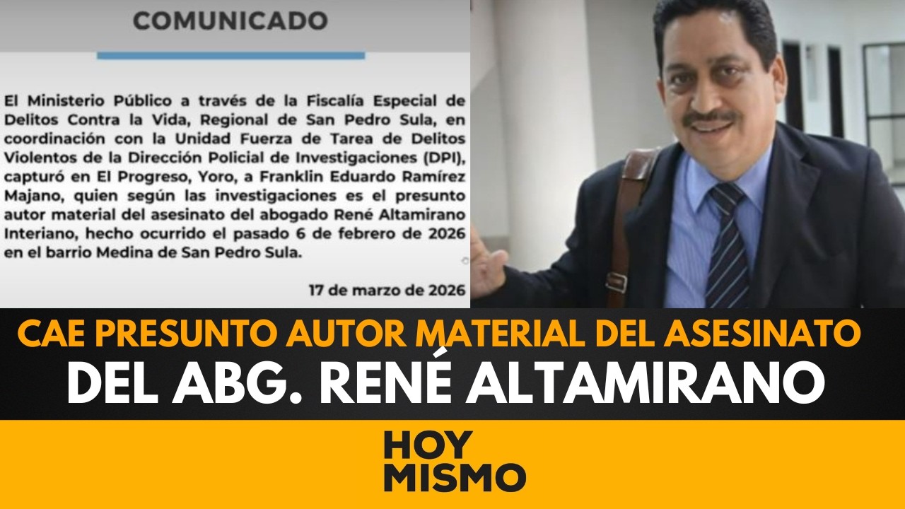 ¡ÚLTIMA HORA! Cae presunto autor material del asesinato del abogado René Altamirano