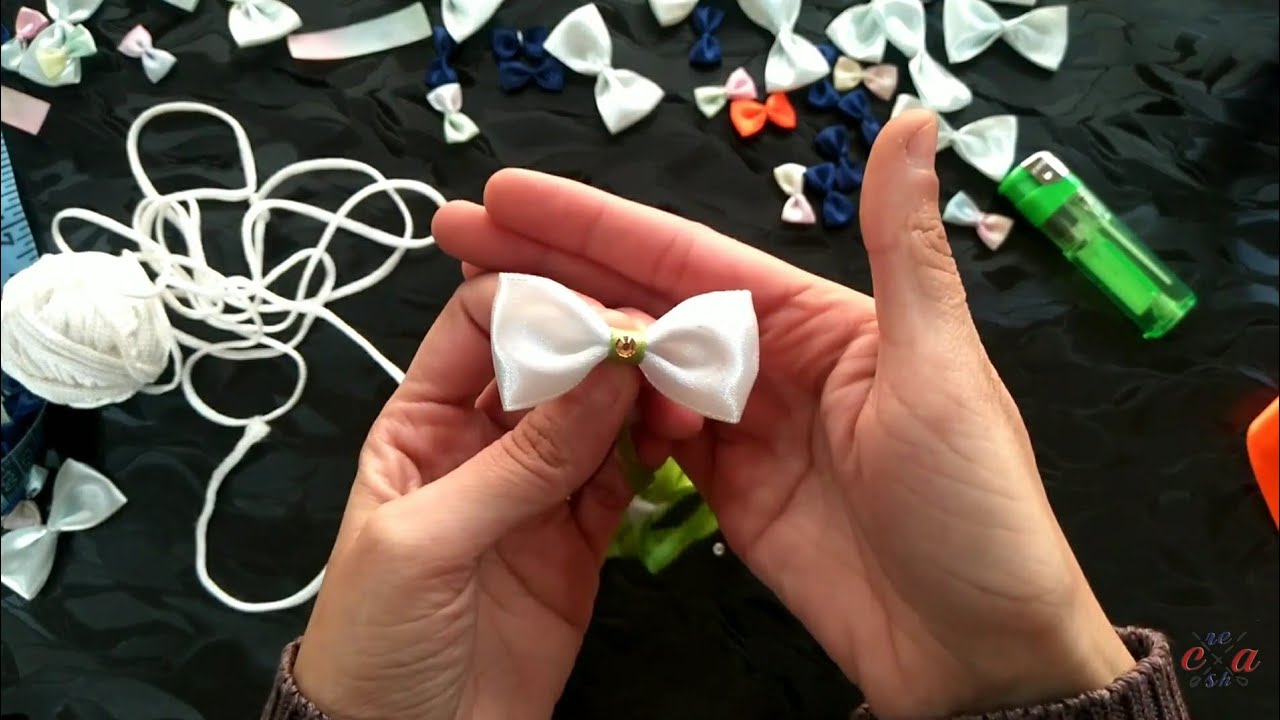 How to make Mini Bows from Satin Ribbon 🎀 Hair Accessory #2 | Easy & simple step by step tutorial