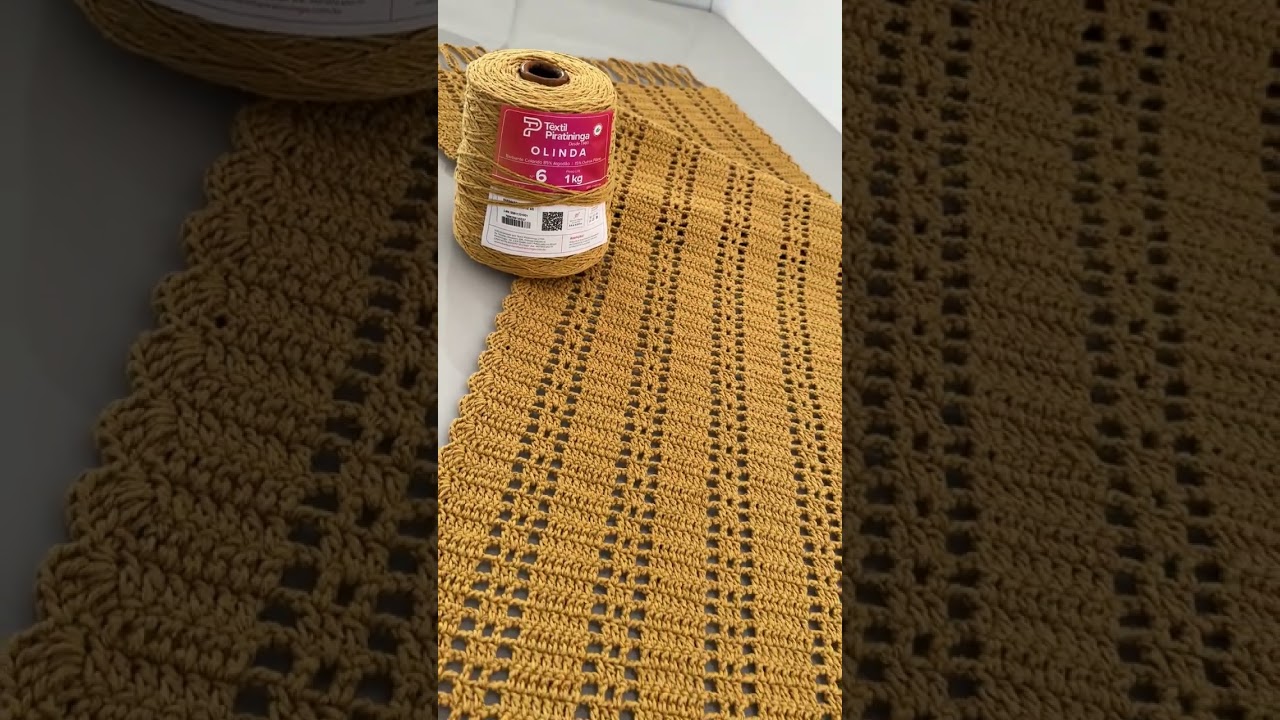 Manta de Sof&aacute; Mostarda #marysouzacroche #crochet #croche