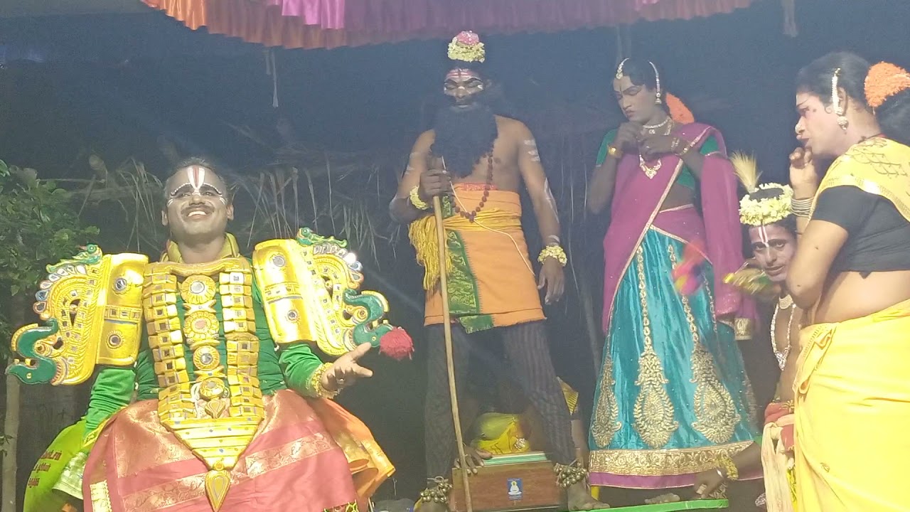 கருக்கை 9751391200 வெங்கடேசன் தெருக்கூத்து அரிச்சந்திரன் நாடகம் விசுவாமித்திரர் Video by GOPINATH ,S