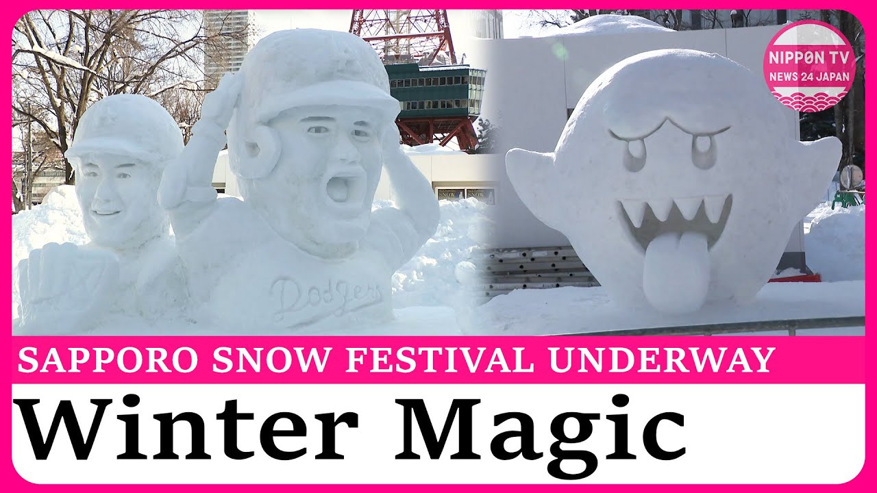 Sapporo Snow Festival opens with sculptures of Dodgers Ohtani and Yamamoto
