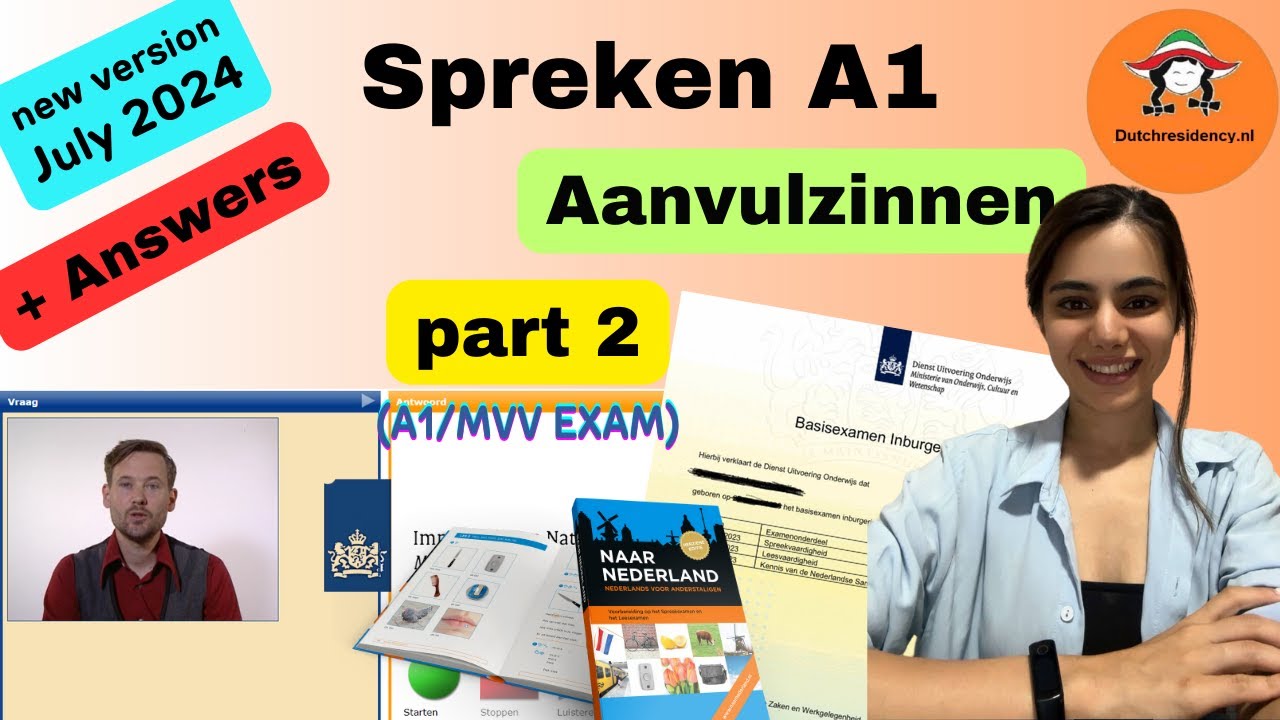 2024 NEW Spreekvaardigheid A1, Aanvulzinnen, examenvragen met antwoorden