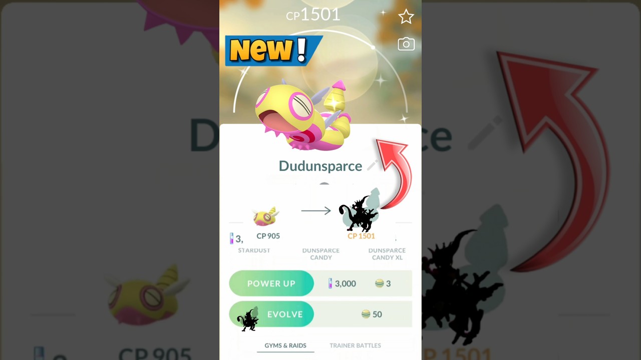 Первая в истории✨️эволюция Шайни Дудунспарса в Pokemon GO