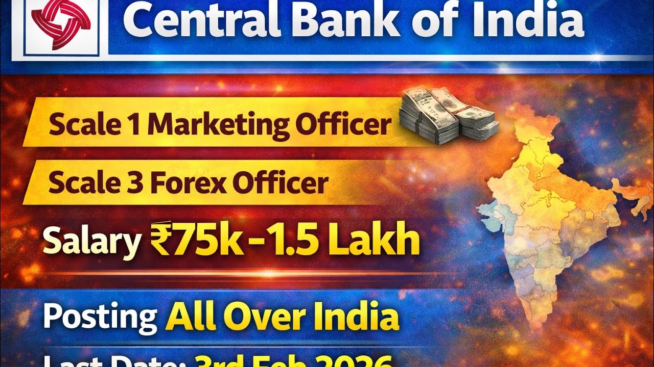 Central Bank of India Specialist officer recruitment | Latest job info