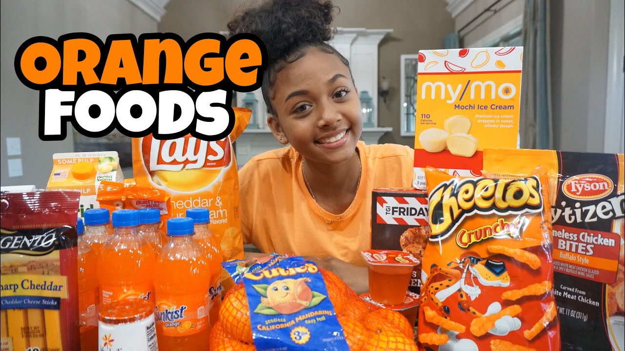 I Only Ate Orange Foods for 24 Hours Challenge | LexiVee03
