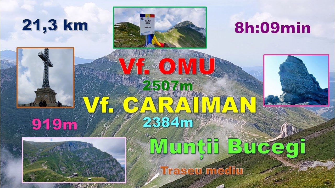 V&acirc;rful Omu, v&acirc;rful Caraiman, munții Bucegi, 30 iul. 2023