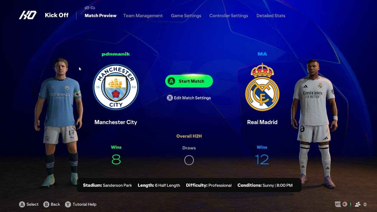 Real madrid vs Man city /Full match/UEFA champions league /Gameplay