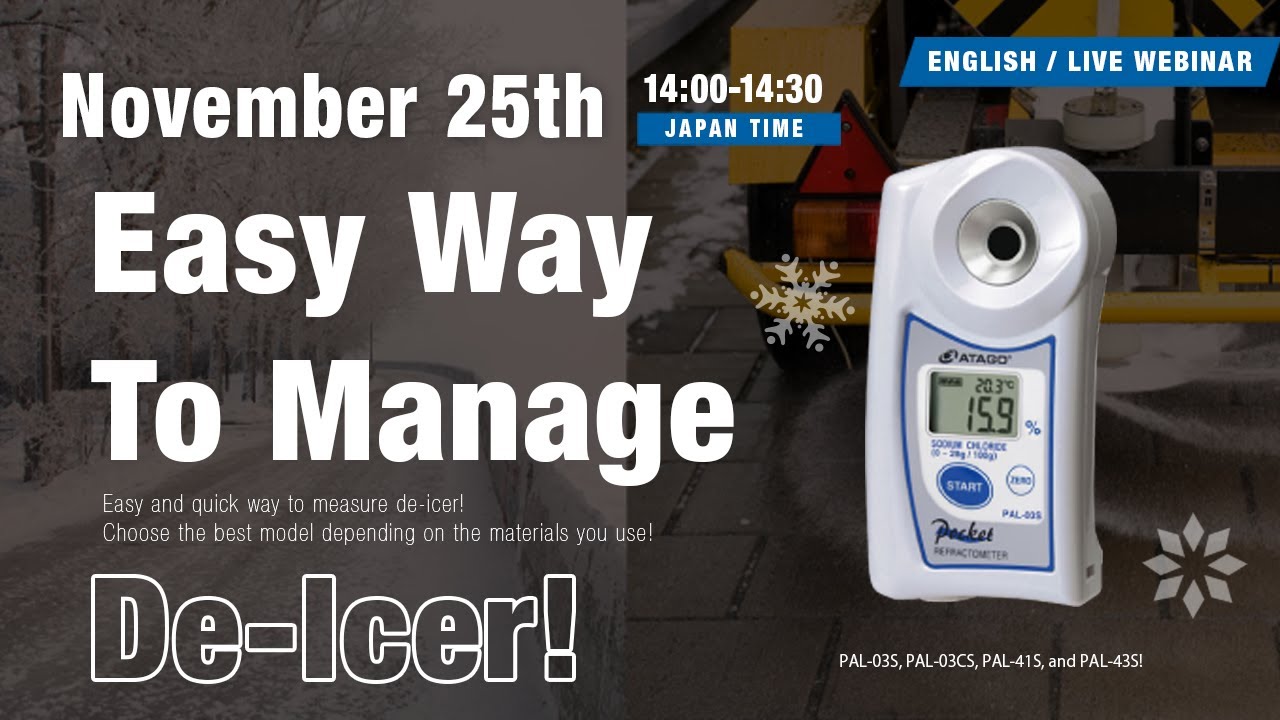 Easy Way To Manage De-Icer! ATAGO refractometer for deicing fluid
