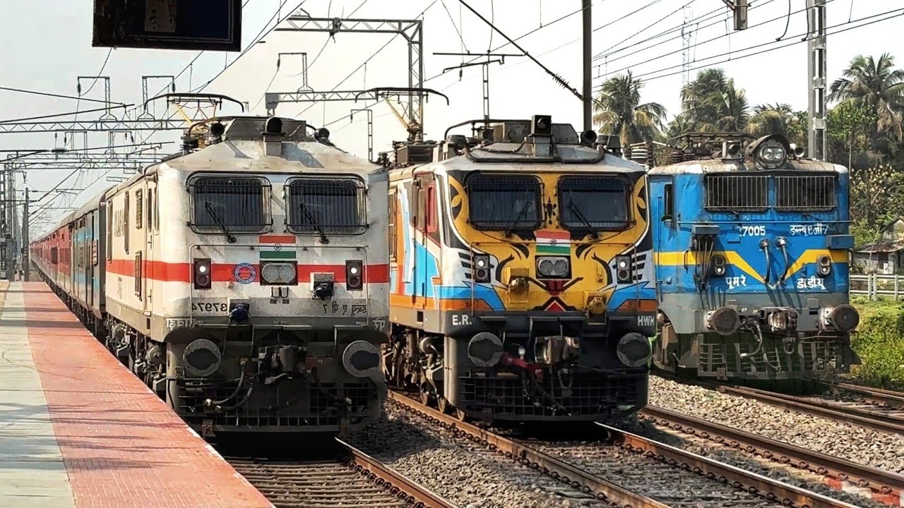 🔥 DANGEROUS 130 KMPH BACK TO BACK [SHATABDI + PURVANCHAL] EXPRESS ACTION | FURIOUS WAP-7 ACTION