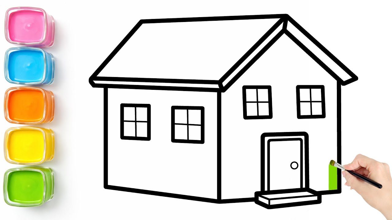 🏠Wie man ein Haus zeichnet | Einfache Acrylmalerei