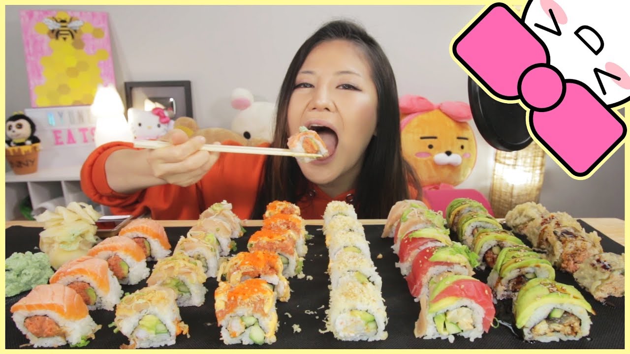 SUSHI ROLLS, SUSHI ROLLS, and SUSHI ROLLS l MUKBANG