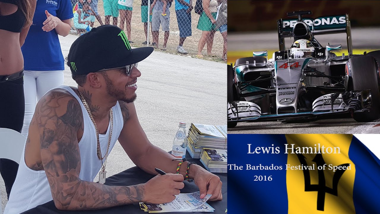 Lewis Hamilton Drag Racing a Bike at The Barbados Festival of speed 2016