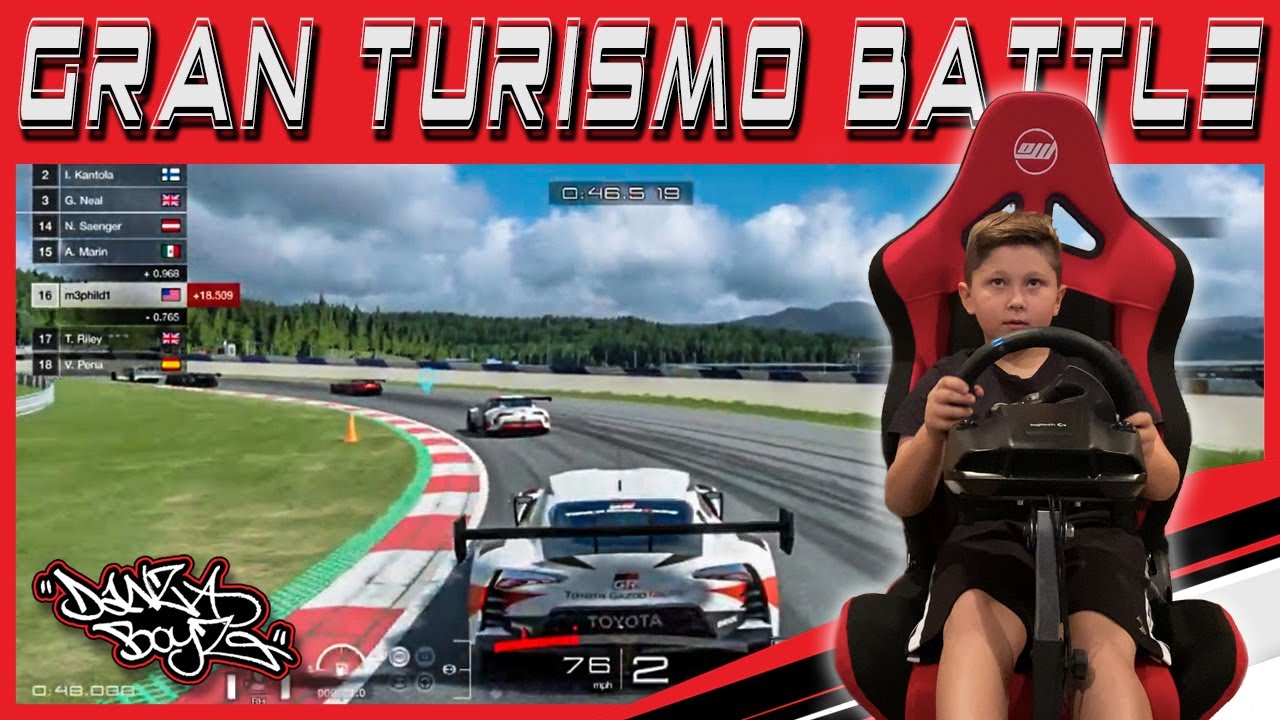 GRAN TURISMO SPORT - Kid vs Dad racing battle on PS4 Racing Simulator