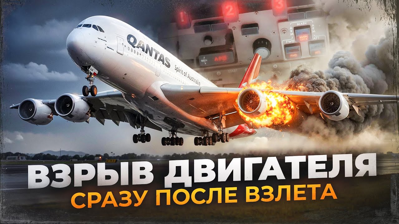 Qantas 32 — взрыв двигателя A380 над Сингапуром.