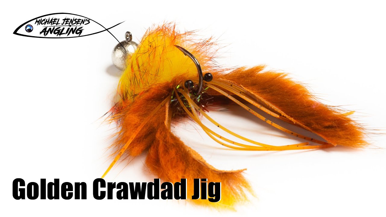 Golden Crawdad Jig - hair jig tying tutorial