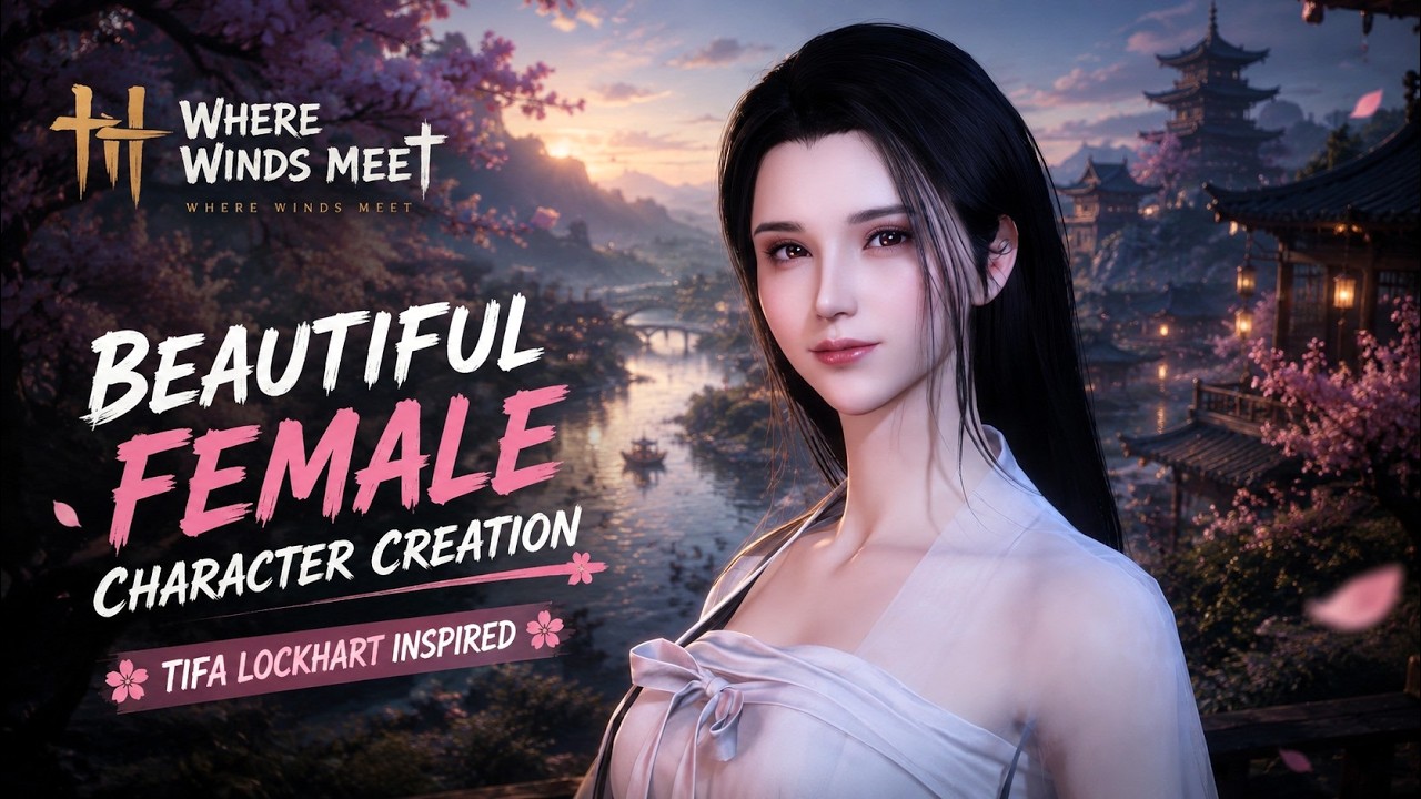 Where Winds Meet Tifa Lockhart female character creation with codes