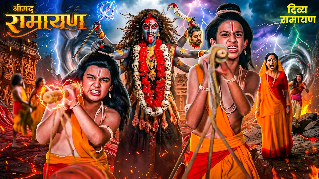 लव-कुश की चीखें सुन कांप उठी धरती काली माता का कहर | Shrimad Ramayan #ramayan #sitaram #maakali #god
