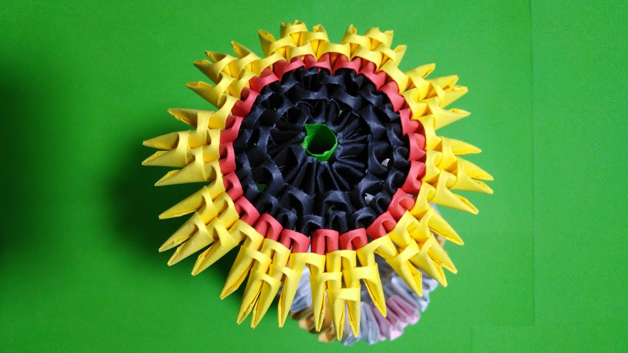 How to make Paper Flower | 3d Origami Sunflower | | DIY Flower