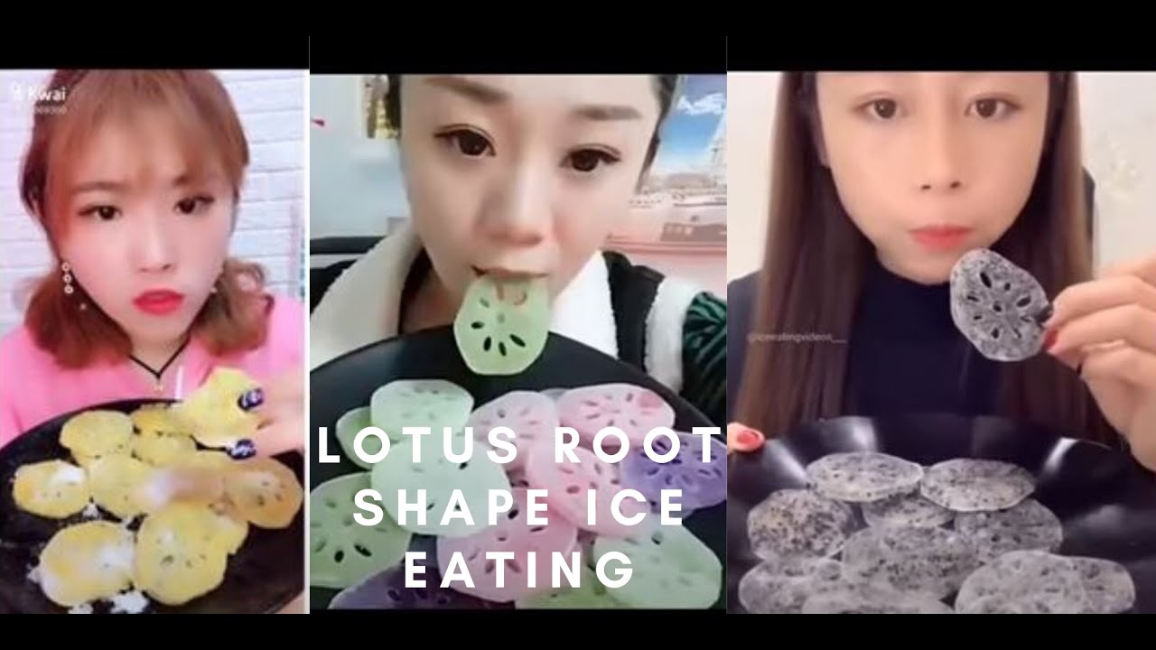 [ASMR] Lotus root Shape Ice Eating Sounds | The Most Satisfying Video #2 |mukbang/吃冰块