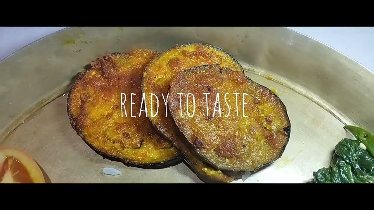 Sunday special Recipe Begun Bhaja (fried brinjal)